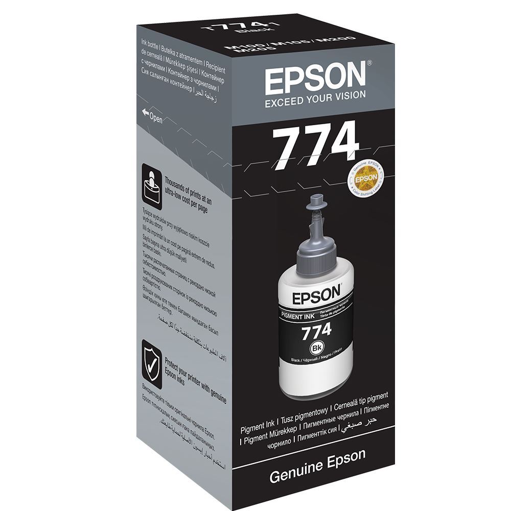 EPSON T7741, Siyah (Black), 140ml, M100, M105, M200, L1455 Mürekkepleri - C13T77414A