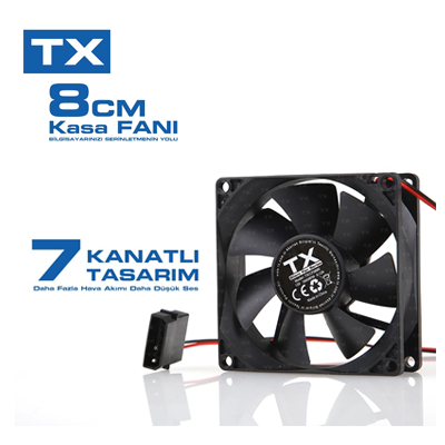 TX (TXCCF08BK), 8cm Siyah Kasa Fanı