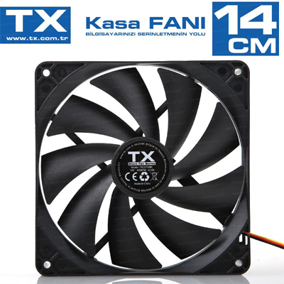 TX (TXCCF14BK), 14cm Siyah Kasa Fanı