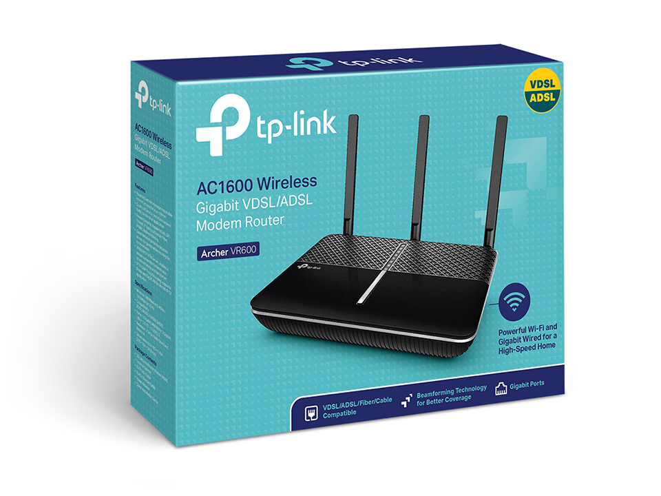 TP-LINK Archer VR600, AC1600 Kablosuz Gigabit VDSL/ADSL Modem Router