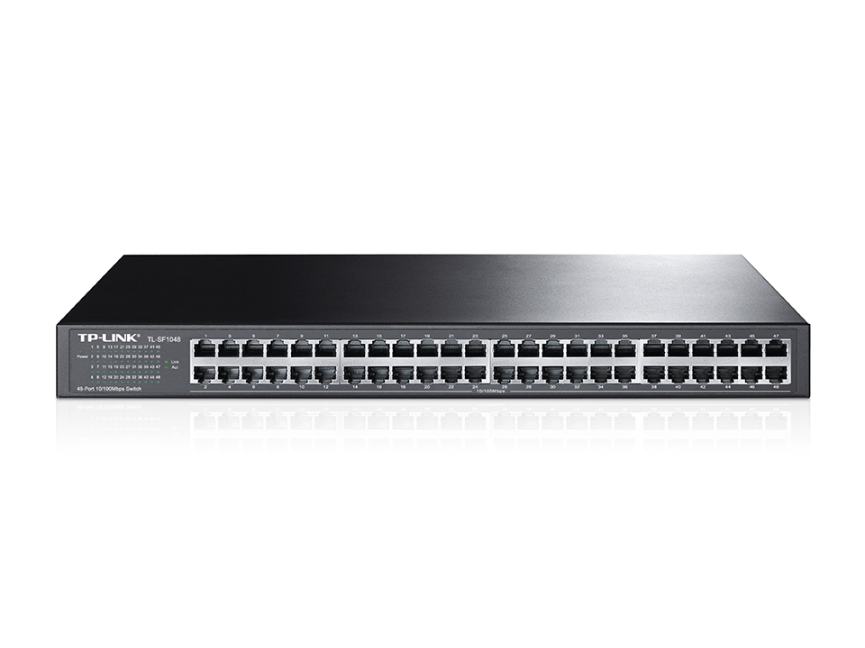 TP-LINK TL-SF1048, 48 Port, 10/100M, Çelik Kasa, Rackmount Switch / Omada Runrate