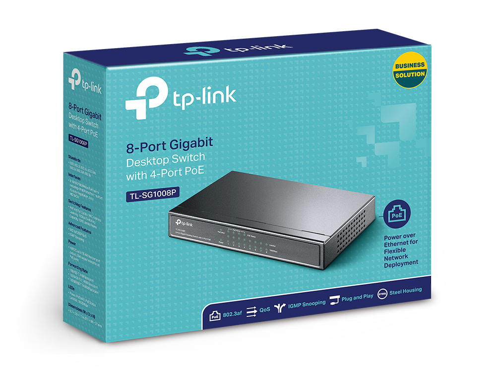 TP-LINK TL-SG1008P, 8 Port, Çelik Kasa, Gigabit Desktop PoE Switch / Omada Runrate