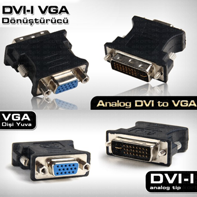 Dark DVI-VGA Dönüştürücü (DVI-I Erkek - VGA Dişi) - DK-HD-ADVIXVGA