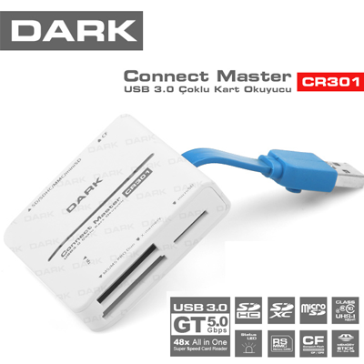 Dark Connect Master (DK-AC-UCR301) USB3.0, Kart Okuyucu