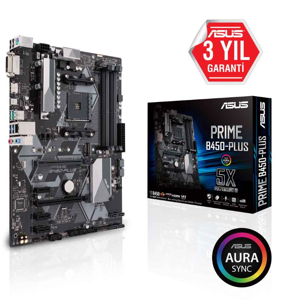 ASUS PRIME B450-Plus AMD AM4 DDR4 ATX Anakart