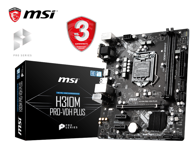 MSI H310M PRO-VDH PLUS INTEL LGA1151 DDR4 Micro ATX Anakart