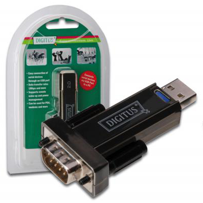 DIGITUS DA-70156, USB 2.0 - RS232 (Seri) Çevirici, USB A erkek - DB9 erkek