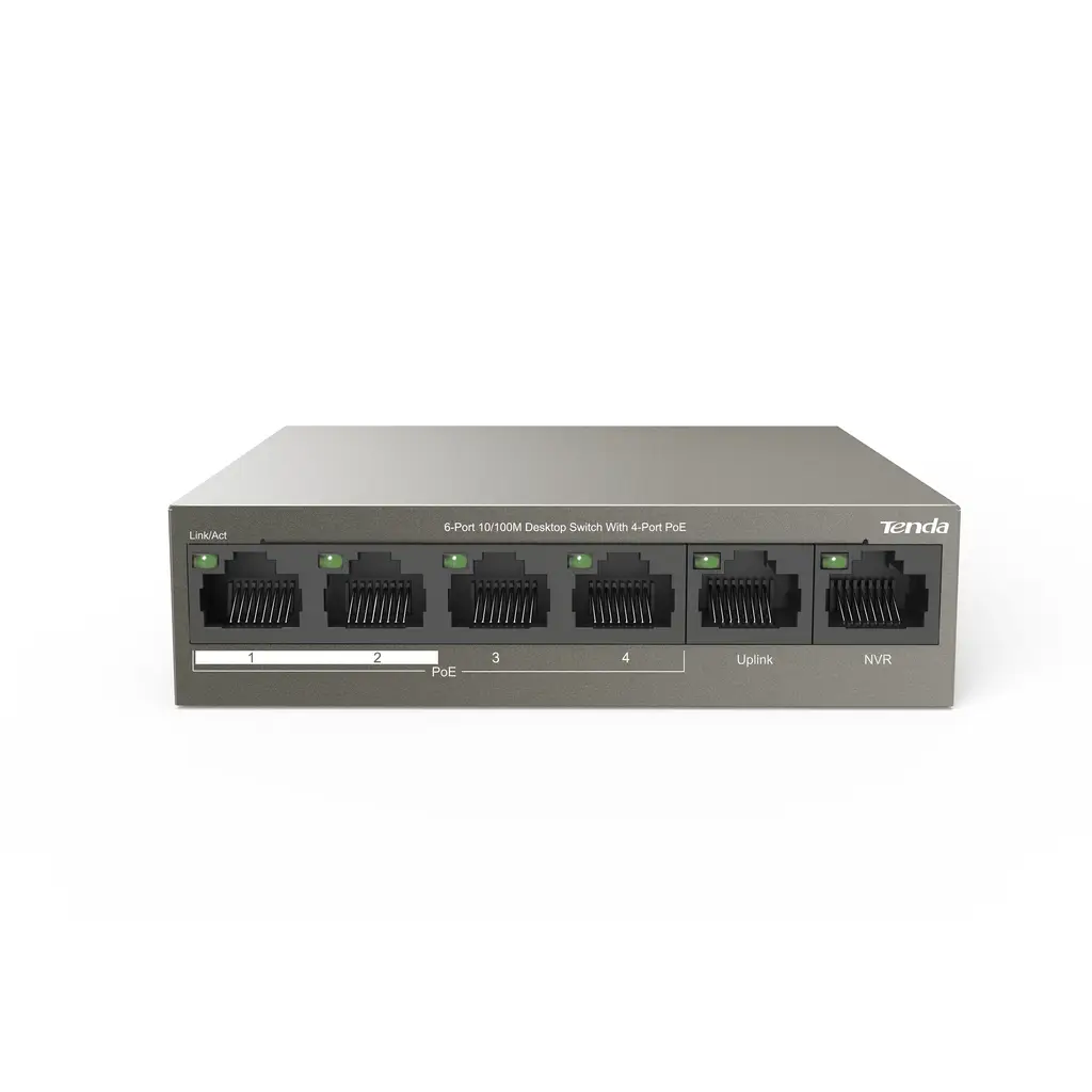 TENDA 6-Port 10/100M 4-Port PoE Switch -TEF1106P-4-63W