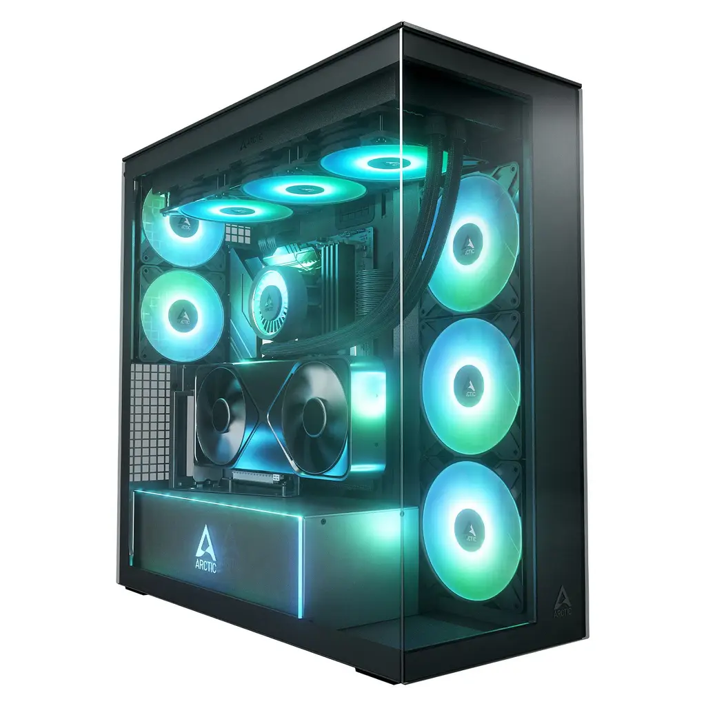 ARCTIC Xtender 5xARGB Fan Tempered Glass 420mm Sıvı Soğutma Destekli E-ATX Type-C Kule Tipi Siyah Bilgisayar Kasası
