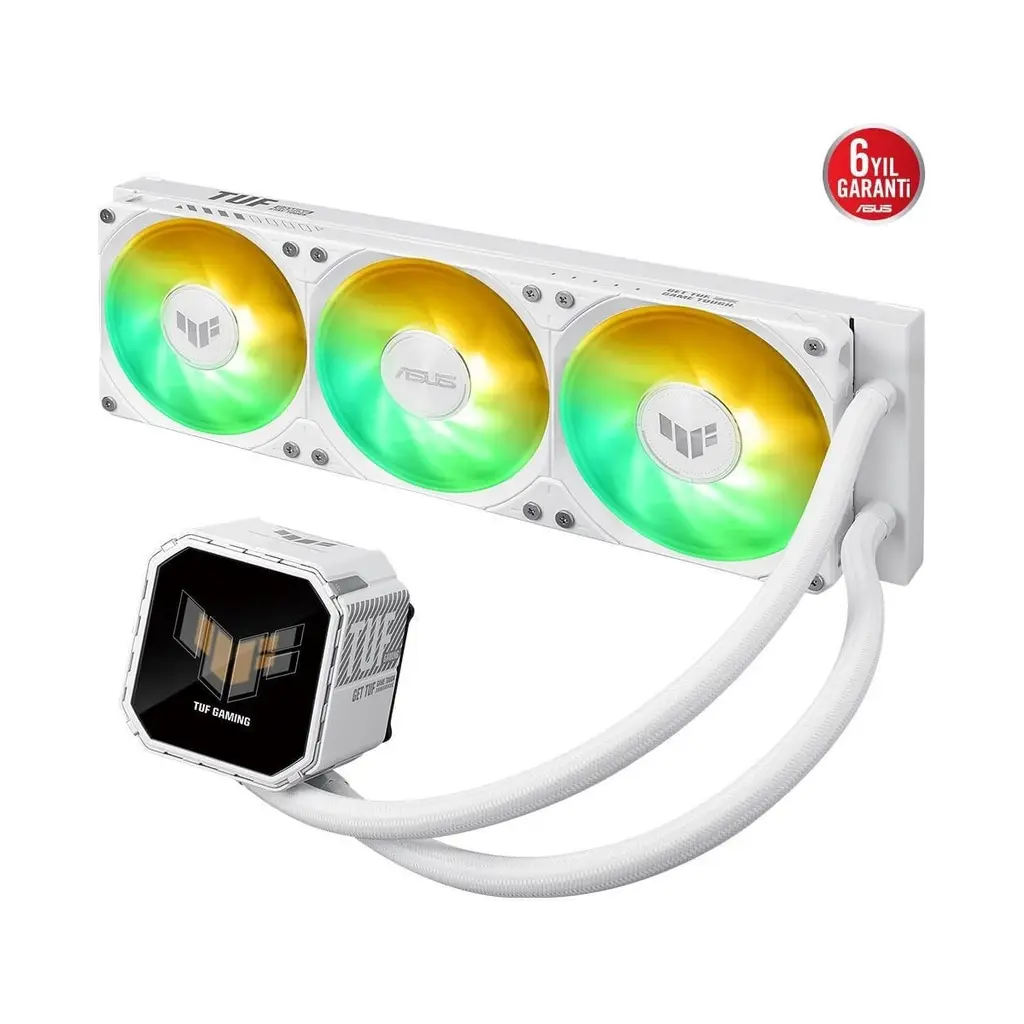 ASUS TUF GAMING LC III 360 ARGB BEYAZ YÜKSEK HAVA AKIŞI ENTEGRE 3 FAN VERİMLİ POMPA OPTİMUM ISI YÖNETİMİ