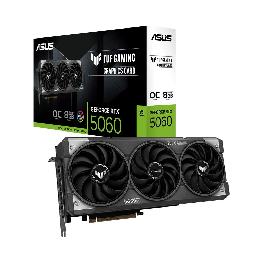 ASUS VGA TUF-RTX5060-O8G-GAMING-NVIDIA-GEFORCE-RTX 5060-8GB GDDR7-128bit--HDMI-3xDP-DLSS3 EKRAN KARTI