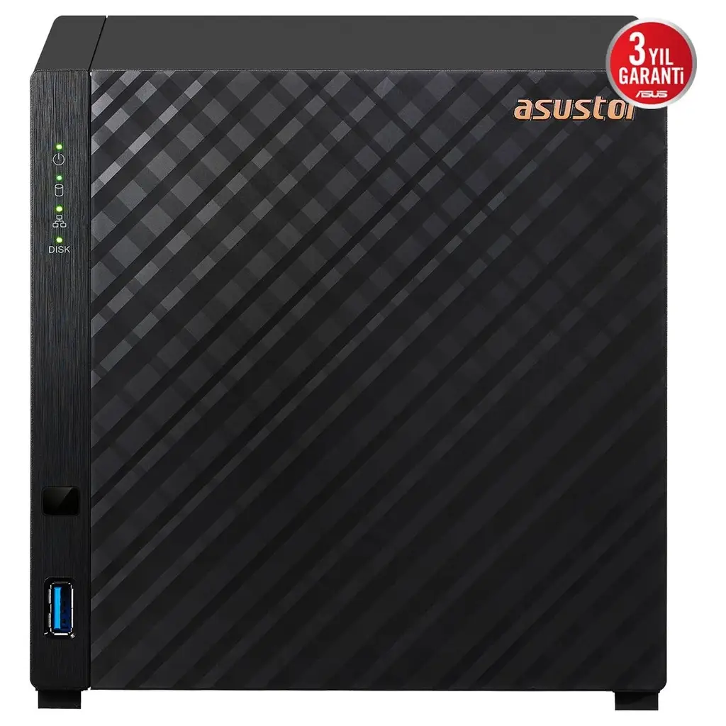 ASUSTOR 4diskli Realtek QC-1GB RAM-2.5GbE Nas Server AS1204T