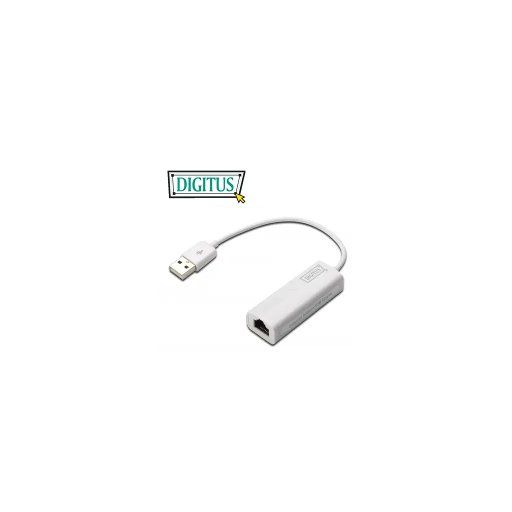 DIGITUS DN-10050-1, USB 2.0 10/100 Ethernet Adaptörü, 1 x 10/100 RJ45 Dişi, USB-A Erkek