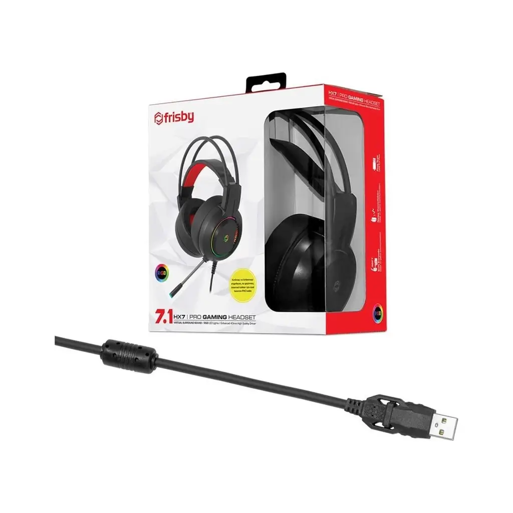 FRISBY FHP-G1520B 7.1 Surround USB Led Aydınlatma Siyah Gaming Mikrofonlu Kulaklık