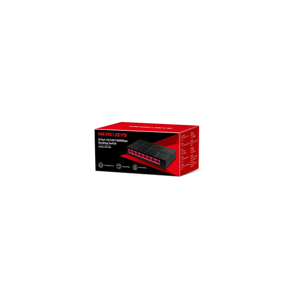 MERCUSYS MS108G 8-Port 10/100/1000Mbps Masaüstü Switch