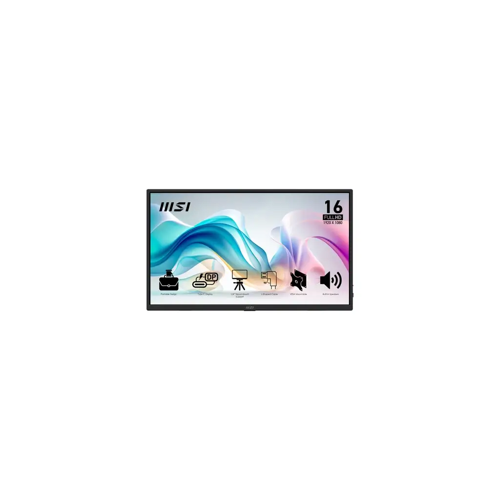 MSI 15.6 PRO MP165 E6 1920x1080 (FHD) 16:9 FLAT IPS 60HZ 4MS PORTATIF MONITOR