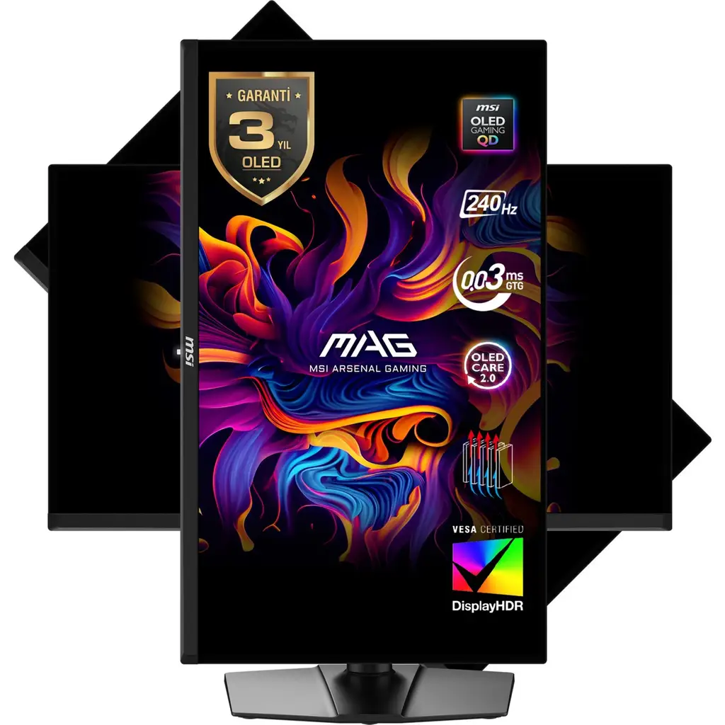 MSI 26.5 MAG 271QP QD-OLED X24 2560 X 1440 (WQHD) 16:9 FLAT QD-OLED 240HZ 0.03MS (GTG) ADAPTIVE-SYNC GAMING MONITOR