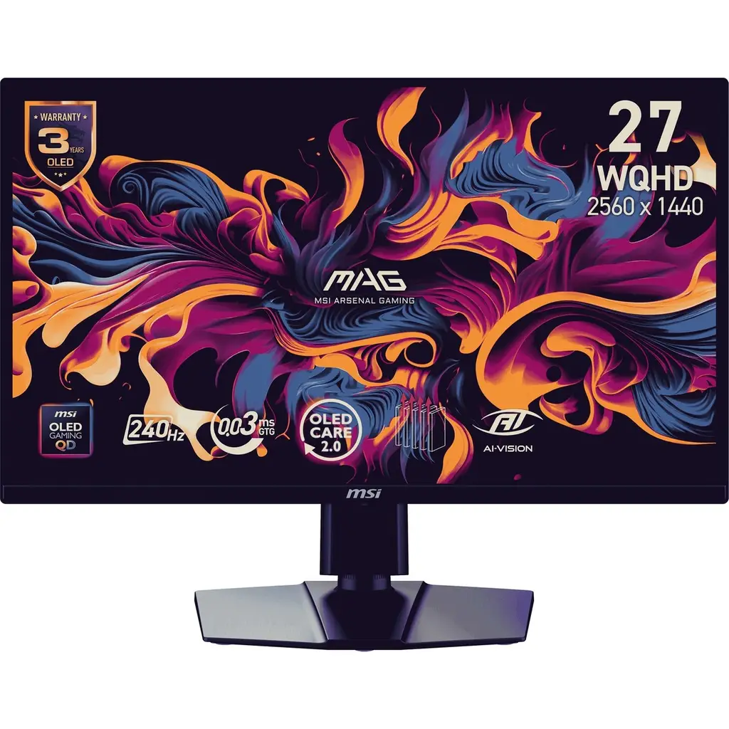 MSI 26.5" MAG 272QP QD-OLED X24 0.03MS 240HZ HDMI-DP-TYPEC Gaming Monitör 2560x1440
