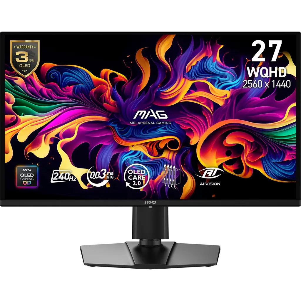 MSI 26.5 MAG 274QP QD-OLED X24 2560x1440 (WQHD) 16:9 FLAT QD-OLED 240HZ 0.03MS FREESYNC PREMIUM PIVOT GAMING MONITOR