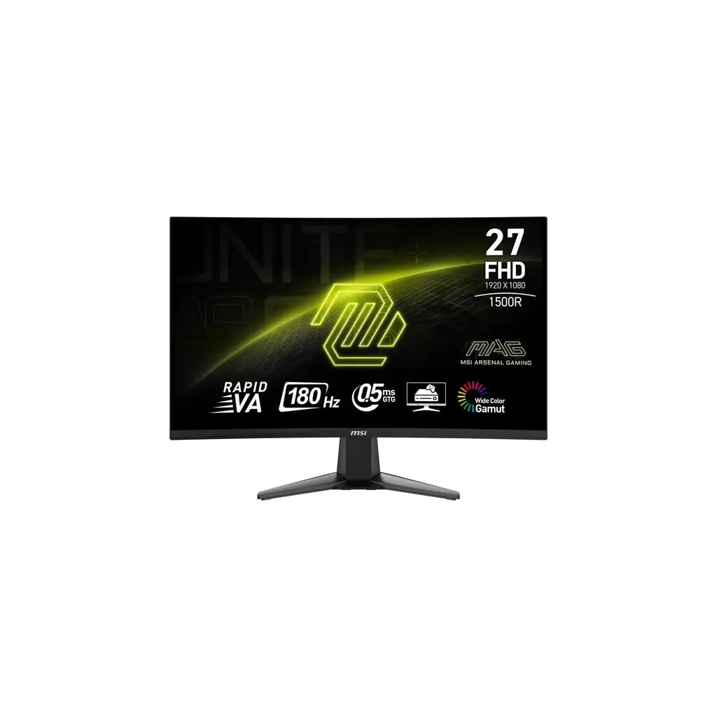 MSI 27 MAG 27C6F 1920x1080 (FHD) 16:9 CURVE 1500R VA 180HZ 1MS ADAPTIVE-SYNC GAMING MONITOR