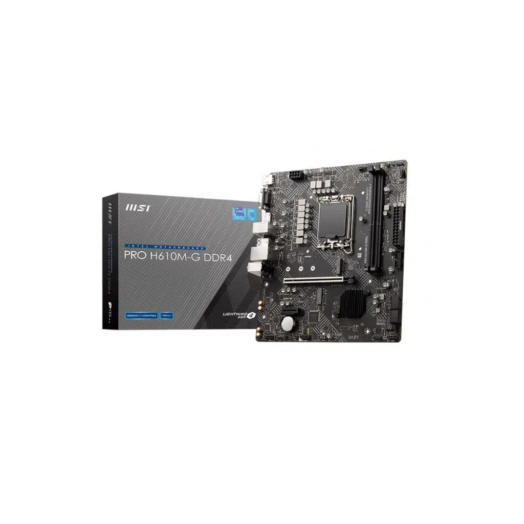 MSI PRO H610M-G DDR4 SOKET 1700 DDR4 3200(OC) PCI-E GEN 4 M.2 USB3.2 1X 1G LAN MATX