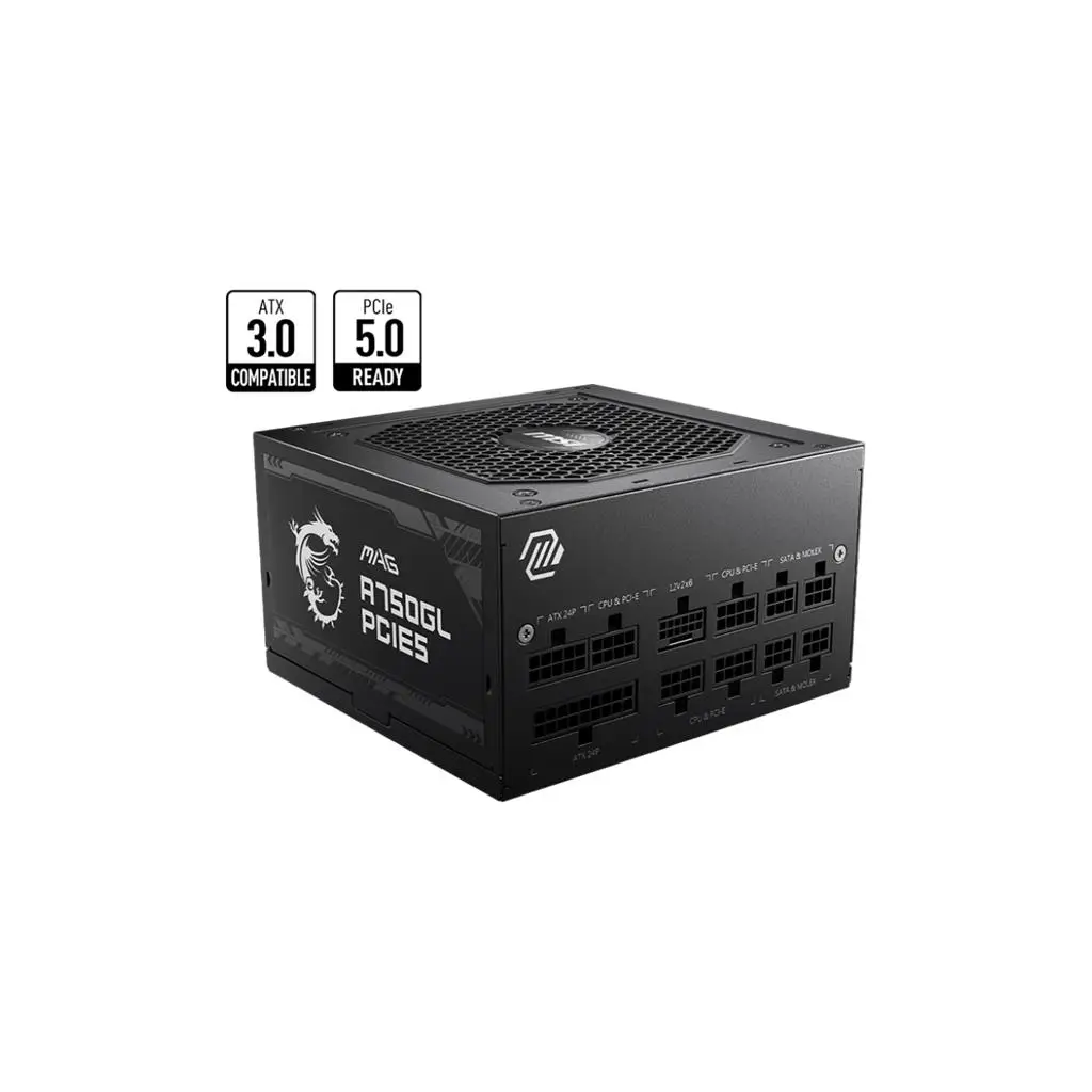 MSI PSU MAG A750GL PCIE5 750W 80+ GOLD FULL MODULAR POWER SUPPLY