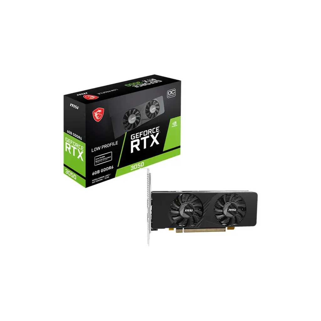 MSI VGA GEFORCE RTX 3050 LP E 6G OC RTX3050 6GB GDDR6 96B DX12 PCIE 4.0 X8 (1XDP 2XHDMI)