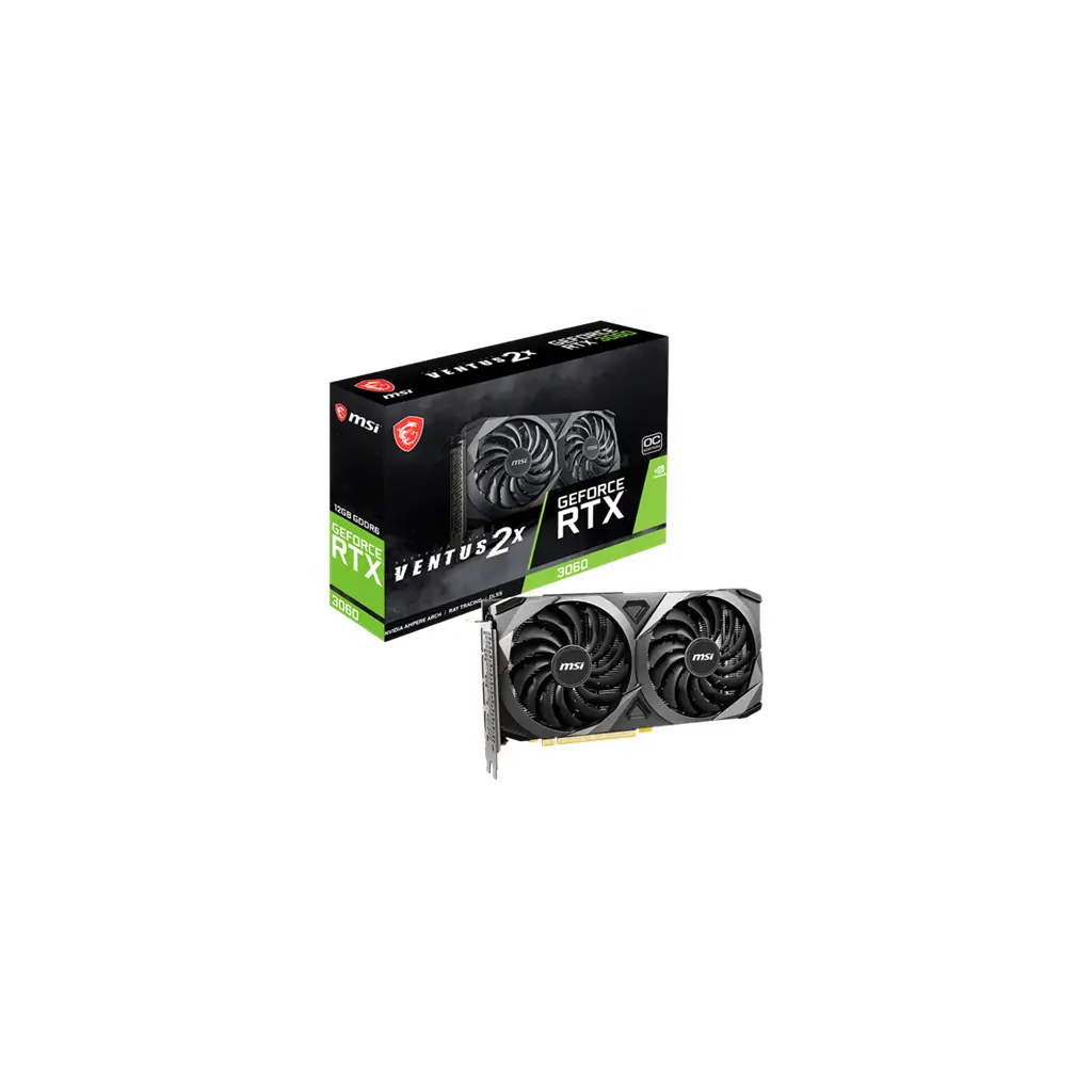 MSI VGA GEFORCE RTX 3060 VENTUS 2X 12G OC RTX3060 12GB GDDR6 192B DX12 PCIE 4.0 X16 (3XDP 1XHDMI)