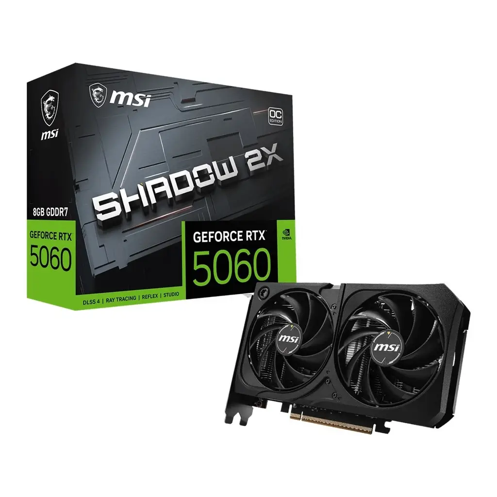 MSI VGA GEFORCE RTX 5060 8G SHADOW 2X OC MAX RTX5060 8GB GDDR7 128B DX12 PCIE 5.0 X16 (3XDP 1XHDMI)