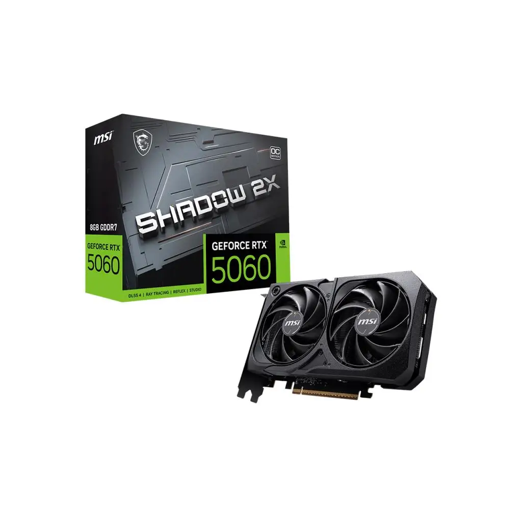 MSI VGA GEFORCE RTX 5060 8G SHADOW 2X OC RTX5060 8GB GDDR7 128B DX12 PCIE 5.0 X16 (3XDP 1XHDMI)