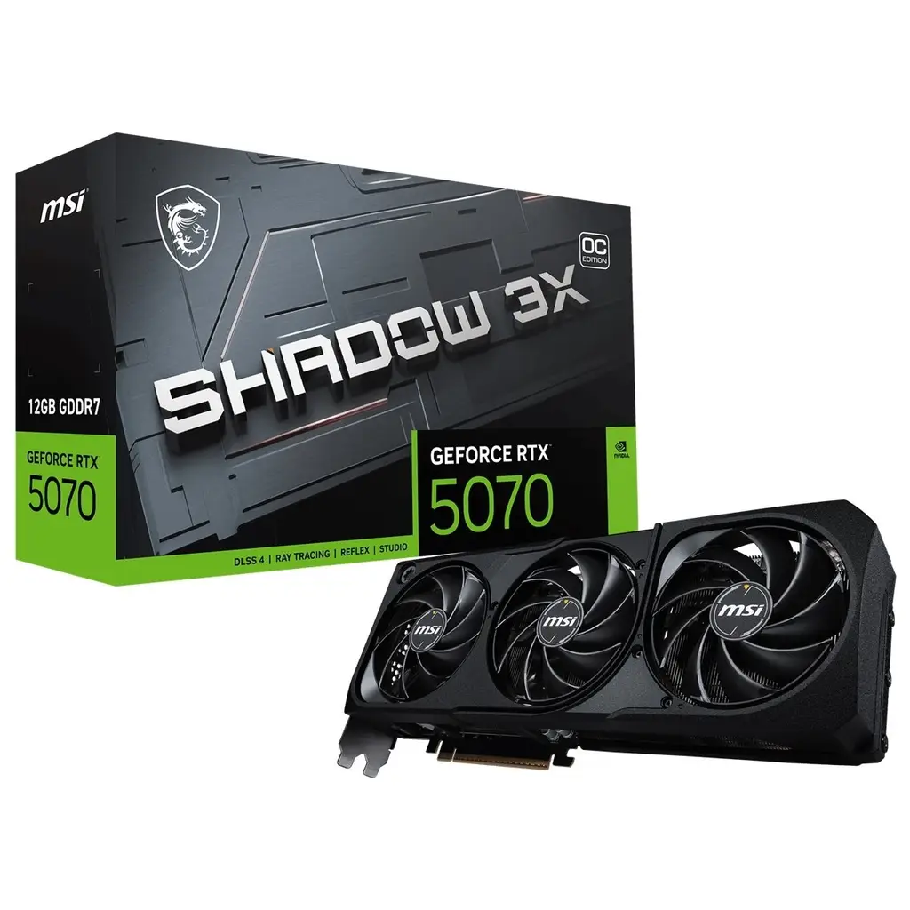 MSI VGA GEFORCE RTX 5070 12G SHADOW 3X OC RTX5070 12GB GDRR7 192B DX12 PCIE 5.0 X16 (3XDP 1XHDMI)