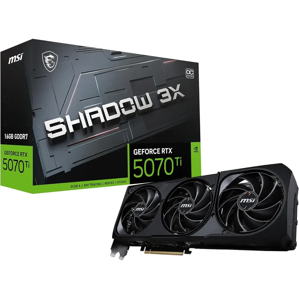 MSI VGA GEFORCE RTX 5070 TI 16G SHADOW 3X OC RTX5070TI 16GB GDRR7 256 B DX12 PCIE 5.0 X16 (3XDP 1XHDMI)