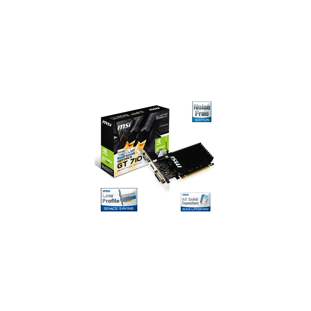 MSI VGA GT 710 2GD3H LP GT710 2GB DDR3 64B DX12 PCIE 3.0 X16 (1XVGA 1XDVI 1XHDMI)