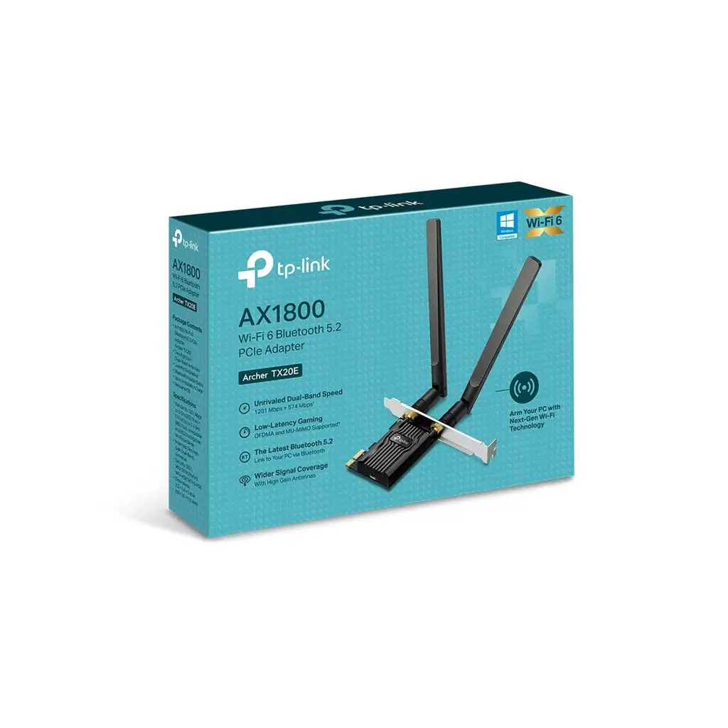 TP-LINK Archer TX20E AX1800 Wi-Fi 6 Bluetooth 5.2 PCIe Adapter