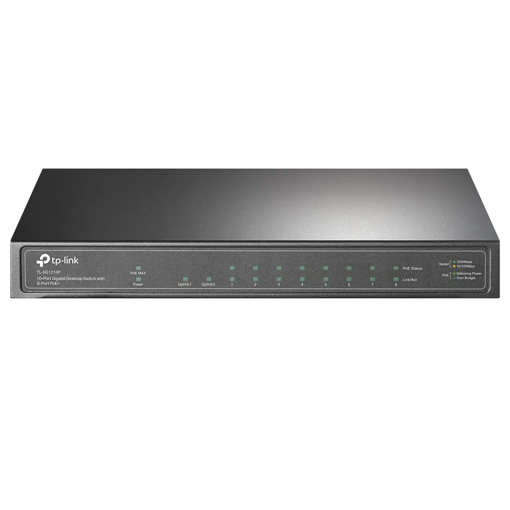 TP-LINK TL-SG1210P 8-Port Gigabit Desktop Switch with 8-Port PoE+ / Omada Runrate